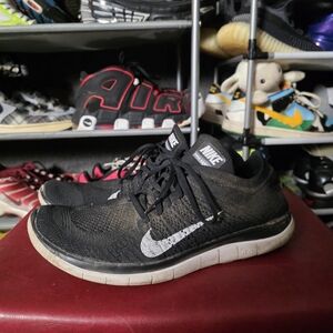🔥 Nike Black White Nike Free 4.0 Flyknit Sneakers Men's Size 10 Hot!